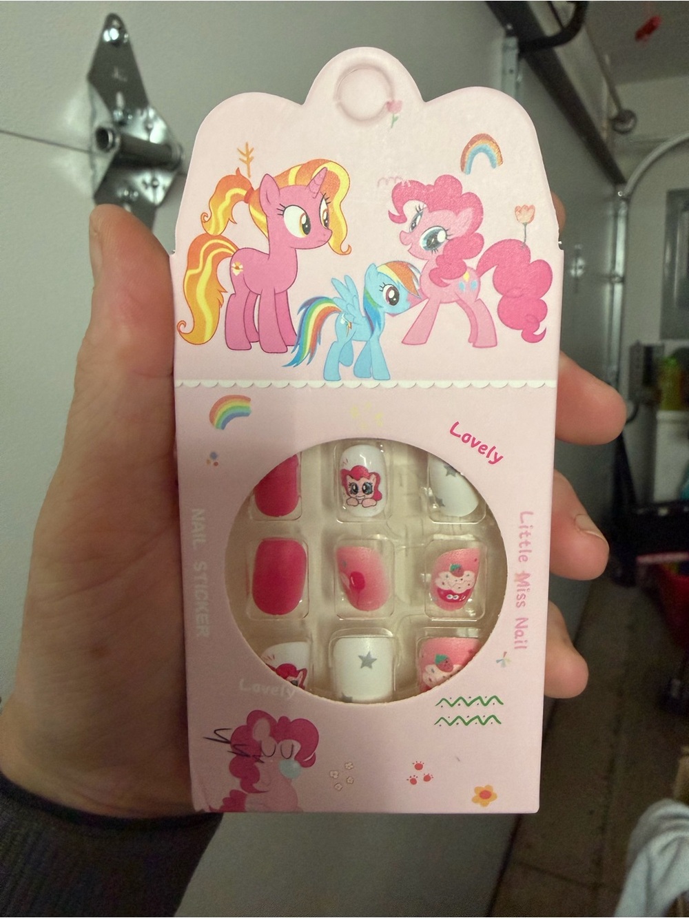My Little Pony Pink Blue Rainbow Kids Nail Stickers